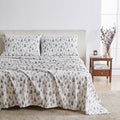 100% Turkish Cotton Twin Size Flannel Bed Sheet Set - Novelty Printed Cotton Bedding Sheets & Pillowcases - Double-Brushed Flann