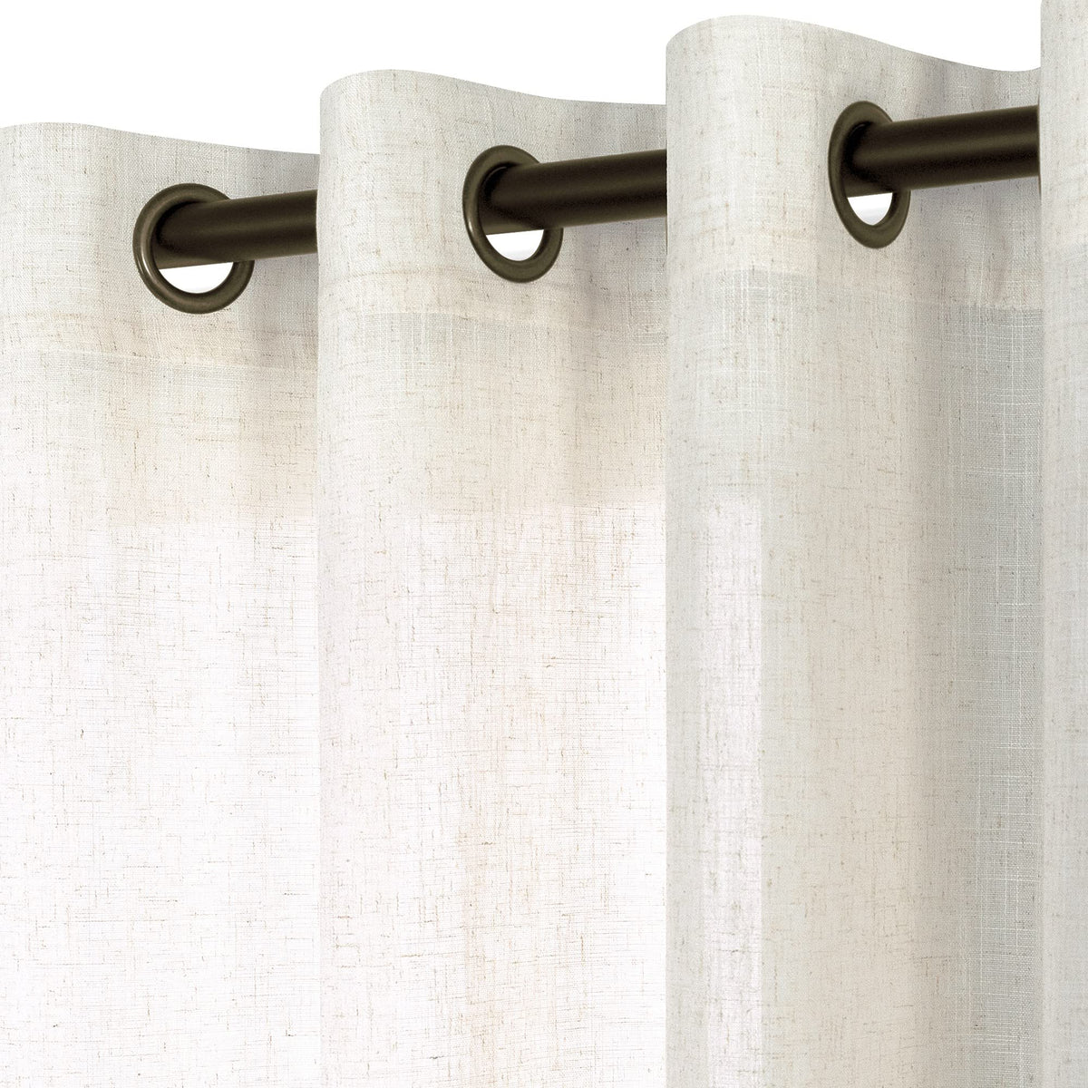 Koufall 120 Inch Curtains Extra Long Bronze Grommet Linen Sheer Tall Curtains For High Ceiling Living Room Bedroom,Set Of 2 Pane