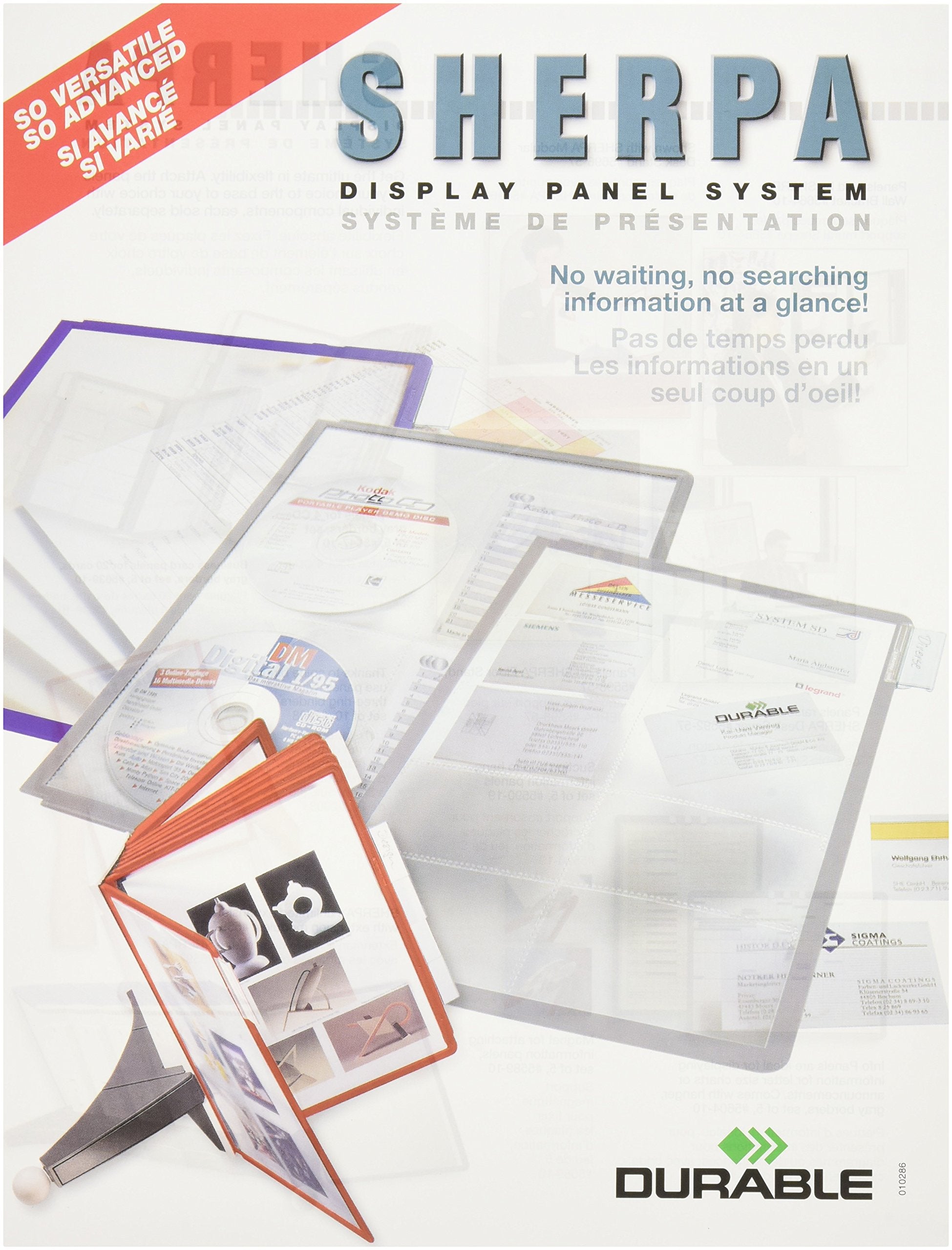 DURABLE Replacement Panels for SHERPA/VARIO Design Reference System, Assorted Colors, 5-Pack (566600)