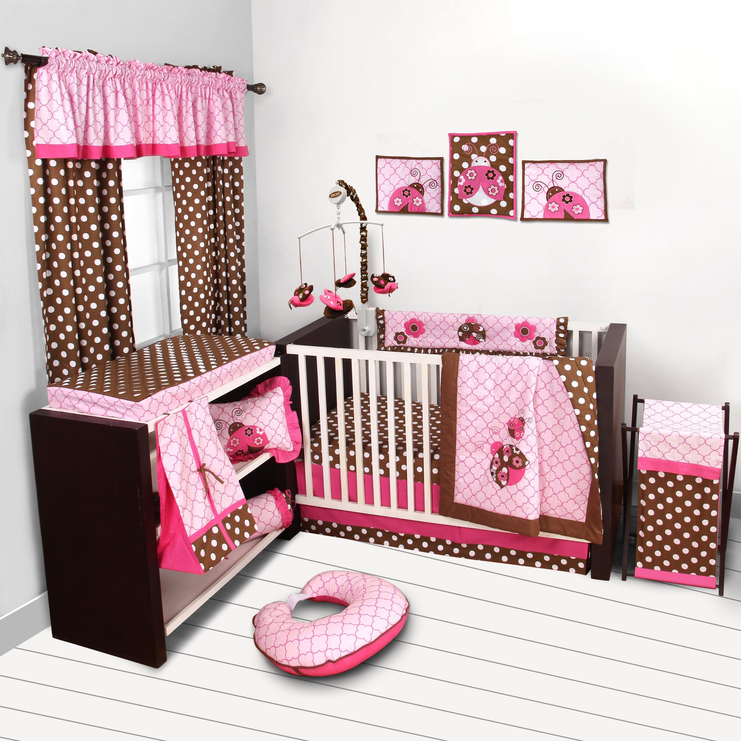 Bacati - Lady Bugs Pink Chocolate Mobile