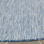 Safavieh Courtyard Collection Area Rug - 10' Round, Navy & Grey, Non-Shedding & Easy Care, Indoor/Outdoor & Washable-Ideal For Patio, Backyard, Mudroom (Cy8022-36821)
