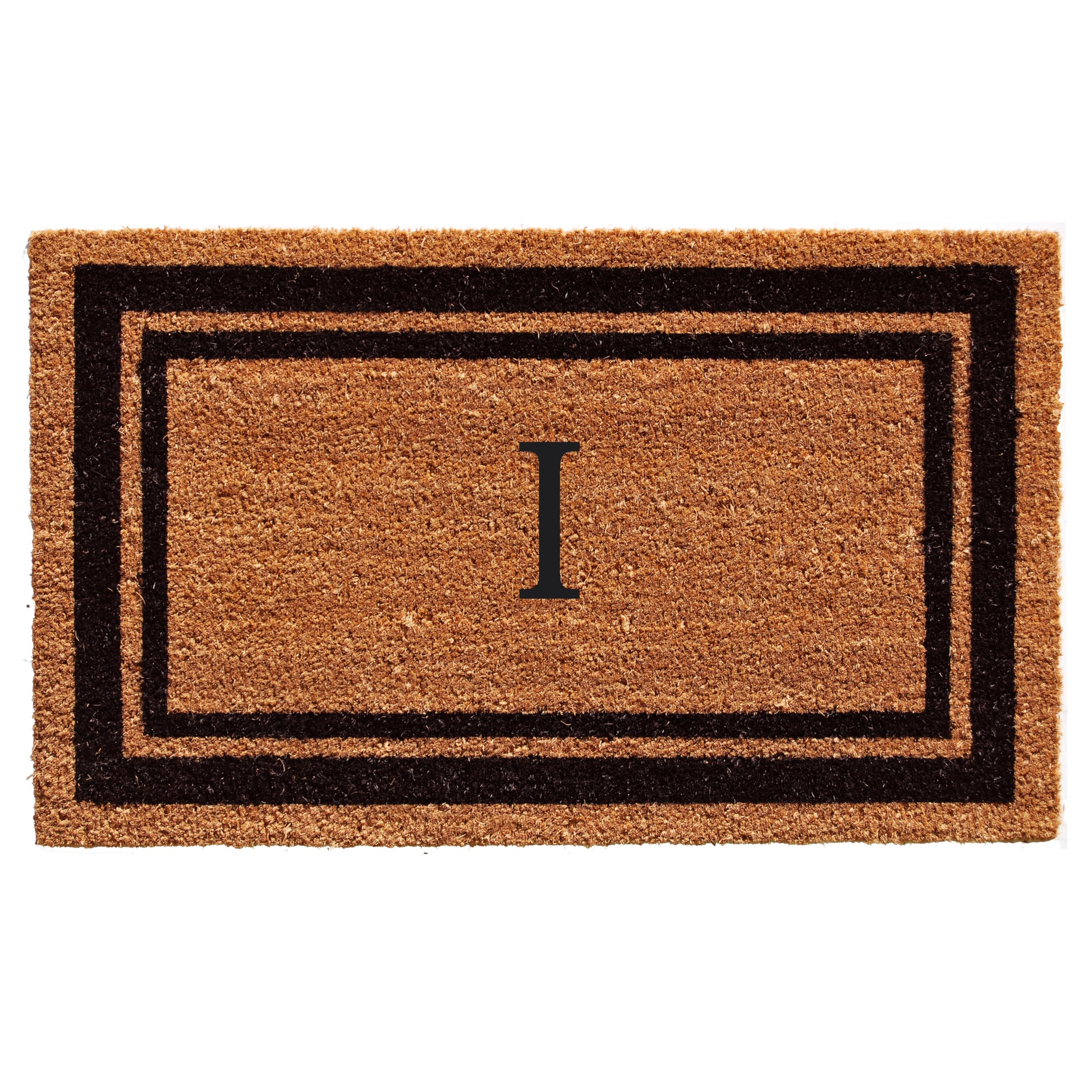 Calloway Mills 152961830I Black Border 18' X 30' Monogram Doormat, (Letter I)