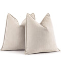 Zwjd Beige Pillow Covers 24X24 Set Of 2 Chenille Pillow Covers With Elegant Design Soft And Luxurious Decorative Throw Pillows F