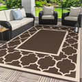Genimo 5' X 8' Outdoor Rug Waterproof For Patio Decor, Foldable Reversible Plastic Straw Area Rugs Mat For Camper, Outside Carpe