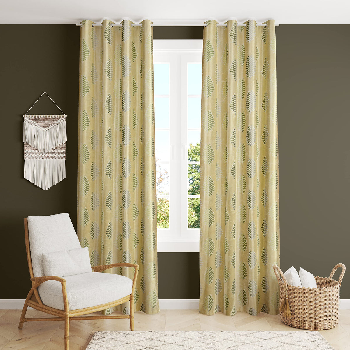 Decoholic Mini Digital Print Insulated Crystal Grommet Room Darkening Curtains/Drapes for Bedroom/Living Room Window  5 feet