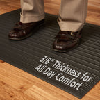 Genuine Joe Joe Air Step Anti-Fatigue Floor Mat, 3 by 5-Feet, Black