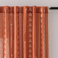MEETSKY Boho Burnt Orange Curtains 84 Inch Long Linen Blend Semi Sheer