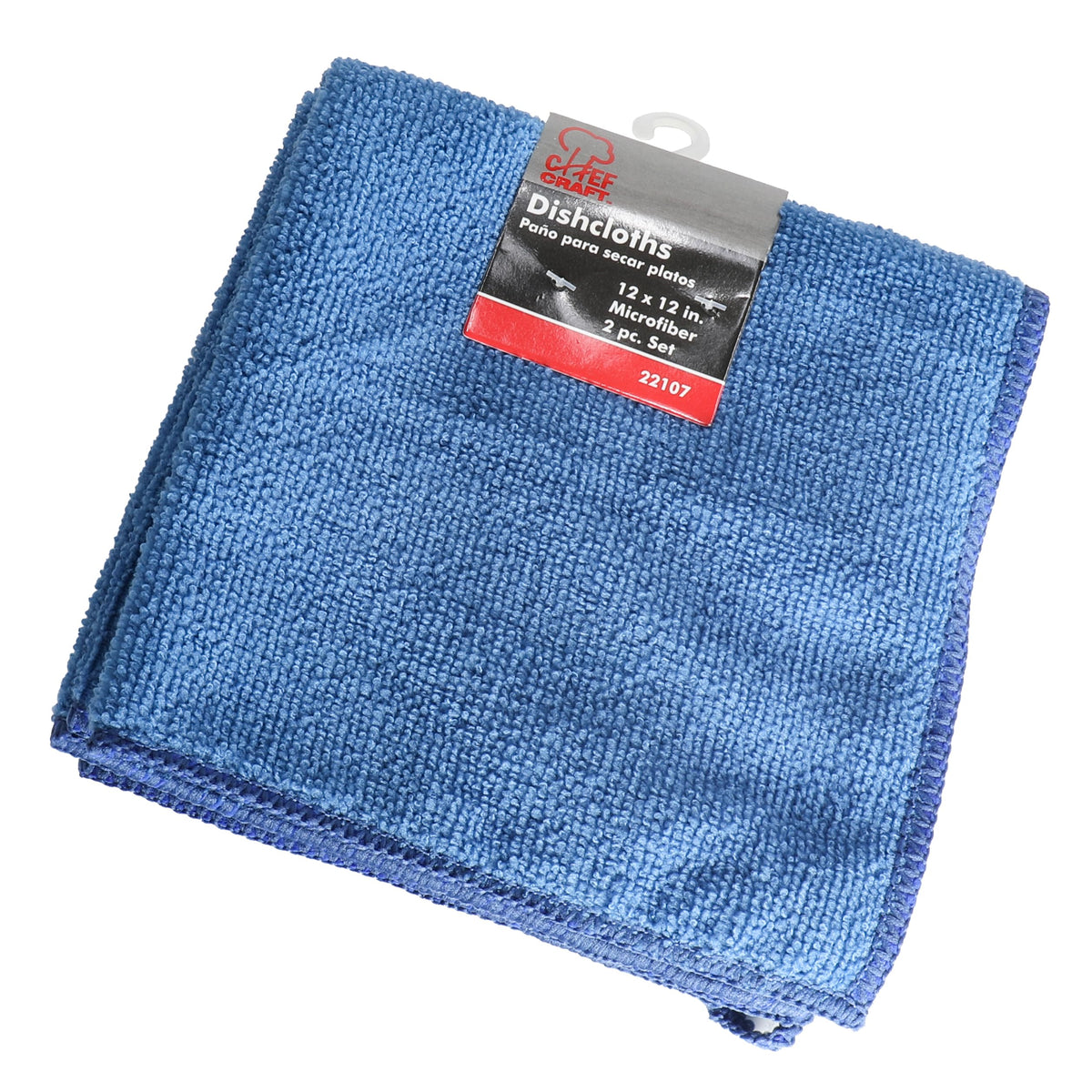 Chef Craft Microfiber Dishcloth, 2 pc.  Blue 12 x 12 inches