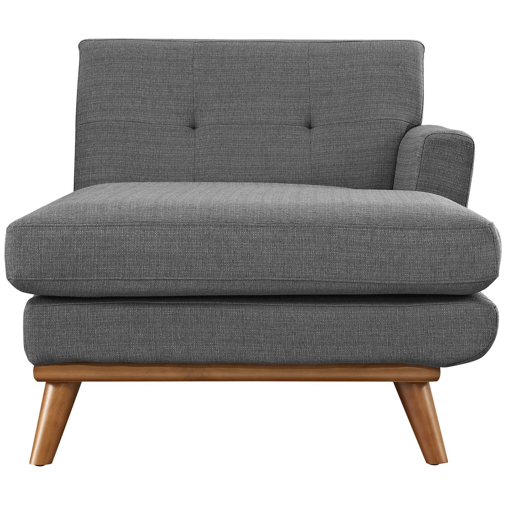 Modway Engage Mid-Century Modern Upholstered Fabric Left-Arm Chaise In Gray