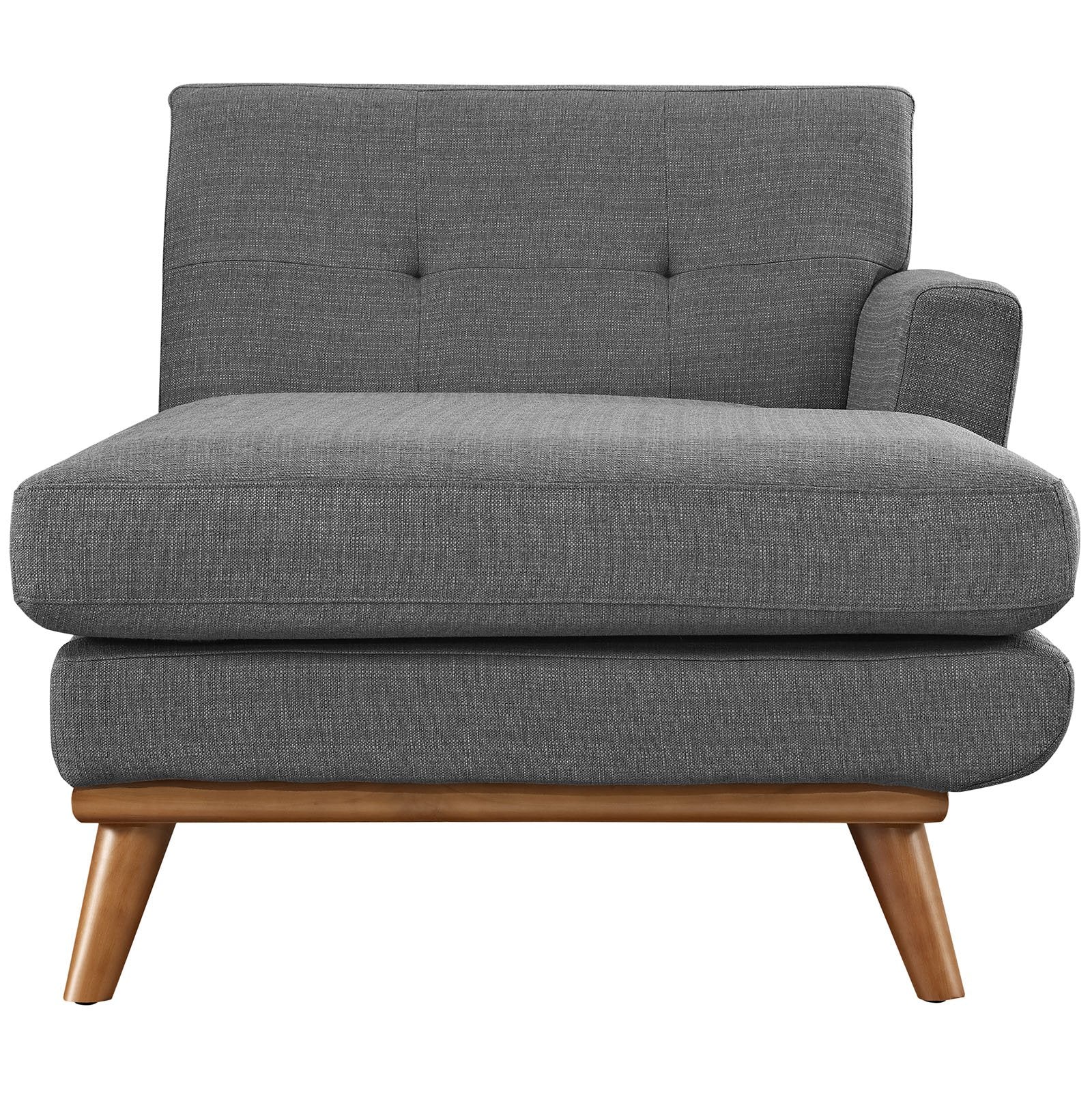 Modway Engage Mid-Century Modern Upholstered Fabric Left-Arm Chaise In Gray