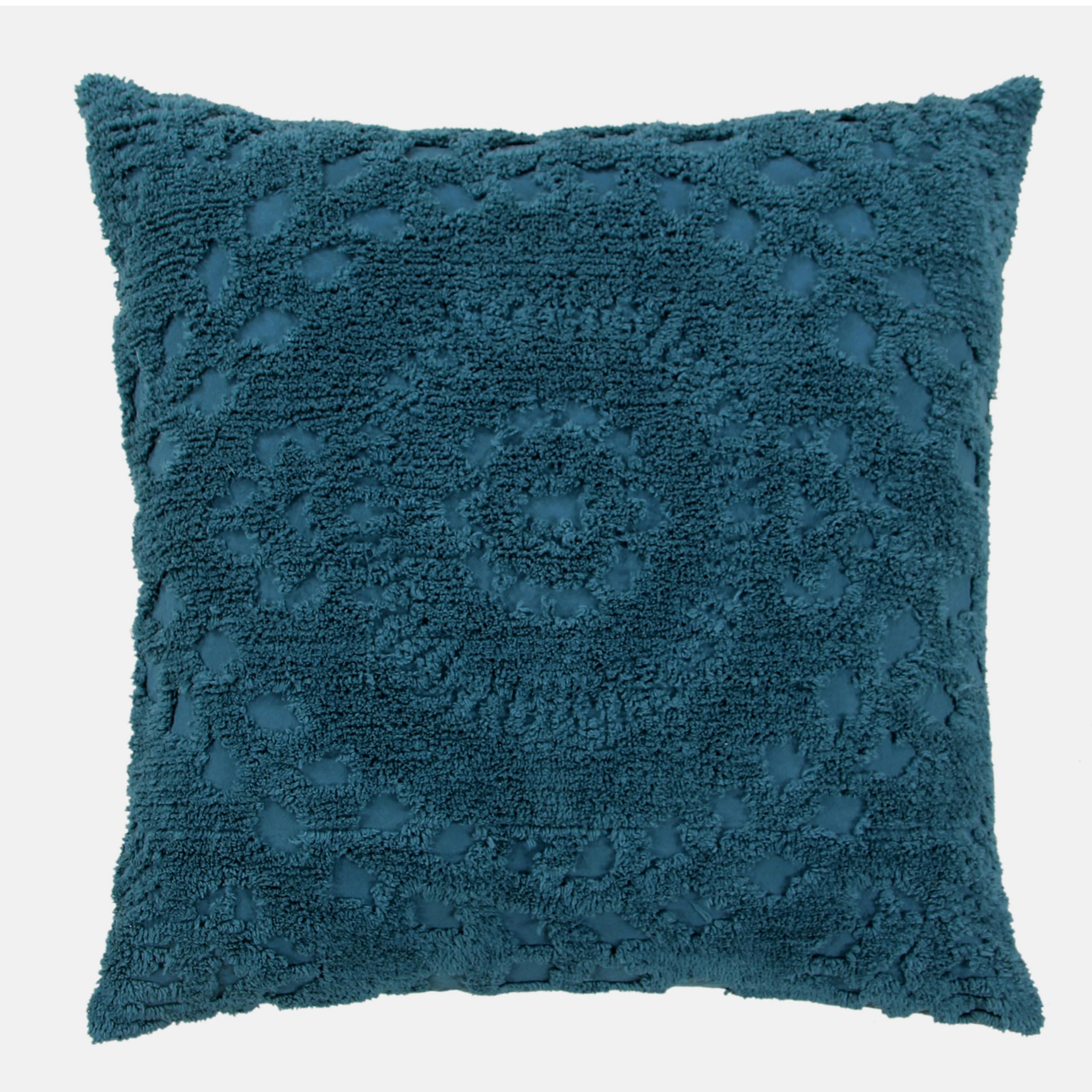 Better Trends Rio Collection Is Super Soft And Light Weight In Floral Design 100% Cotton Tufted Unique Luxurious Machine Washable Tumble Dry, Euro Sham, Teal