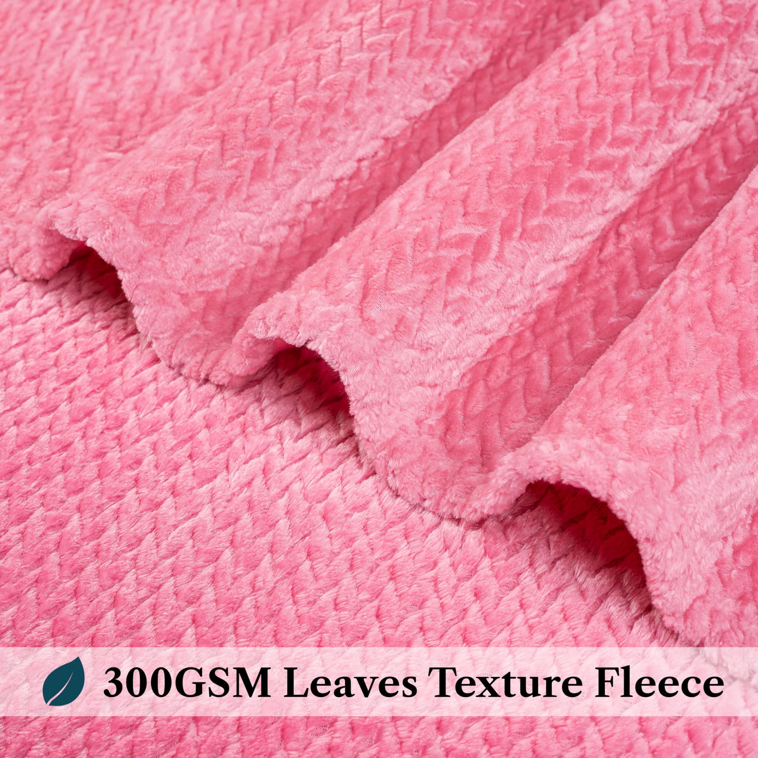 Pavilia Soft Fleece Hot Pink Throw Blanket For Couch, Lightweight Plush Warm Blankets For Bed, Fuzzy Cozy Flannel Blanket Throw