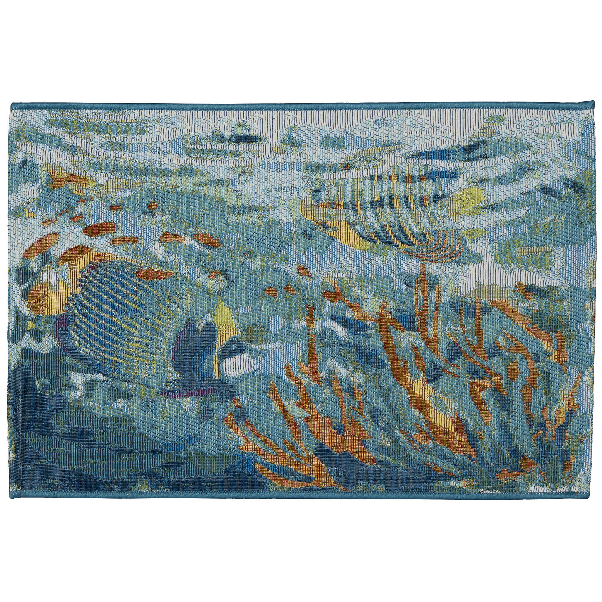 Liora Manne Esencia Machine Washable Non-Slip Low Profile Indoor/Outdoor Mat-Transitional, Coastal, Fish, Novelty, Fantasea Ocean 2' X 2'10'