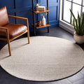 Safavieh Abstract Collection Area Rug - 4' Round, Ivory & Grey, Handmade Wool, Ideal for High Traffic Areas in Living Room, Bedr