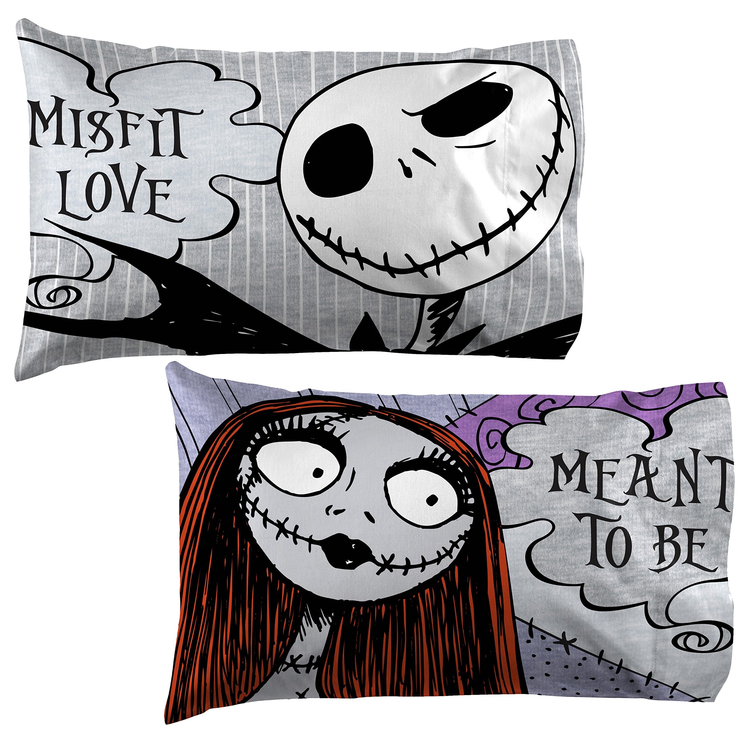 Jay Franco Disney Nightmare Before Christmas Meant To Be 2-Pack Reversible Pillowcase