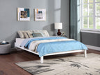 Coaster Home Furnishings Hounslow Contemporary Queen Size Pine Wood Platform Bed Frame Headboard Compatible Bed Base White 306128Q