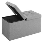 Songmics Mazie Collection - 30 Inches Storage Ottoman, Foldable Storage Bench With Flipping Lid, 660 Lb Load Capacity, For Entryway, Living Room, Bedroom, Light Gray Ulsf41G