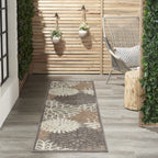 Nourison Aloha Indoor/Outdoor Area Rug 2'3' X 12', Natural, Runner Tropical Botanical Easy -Cleaning Non Shedding Bed Room Livi