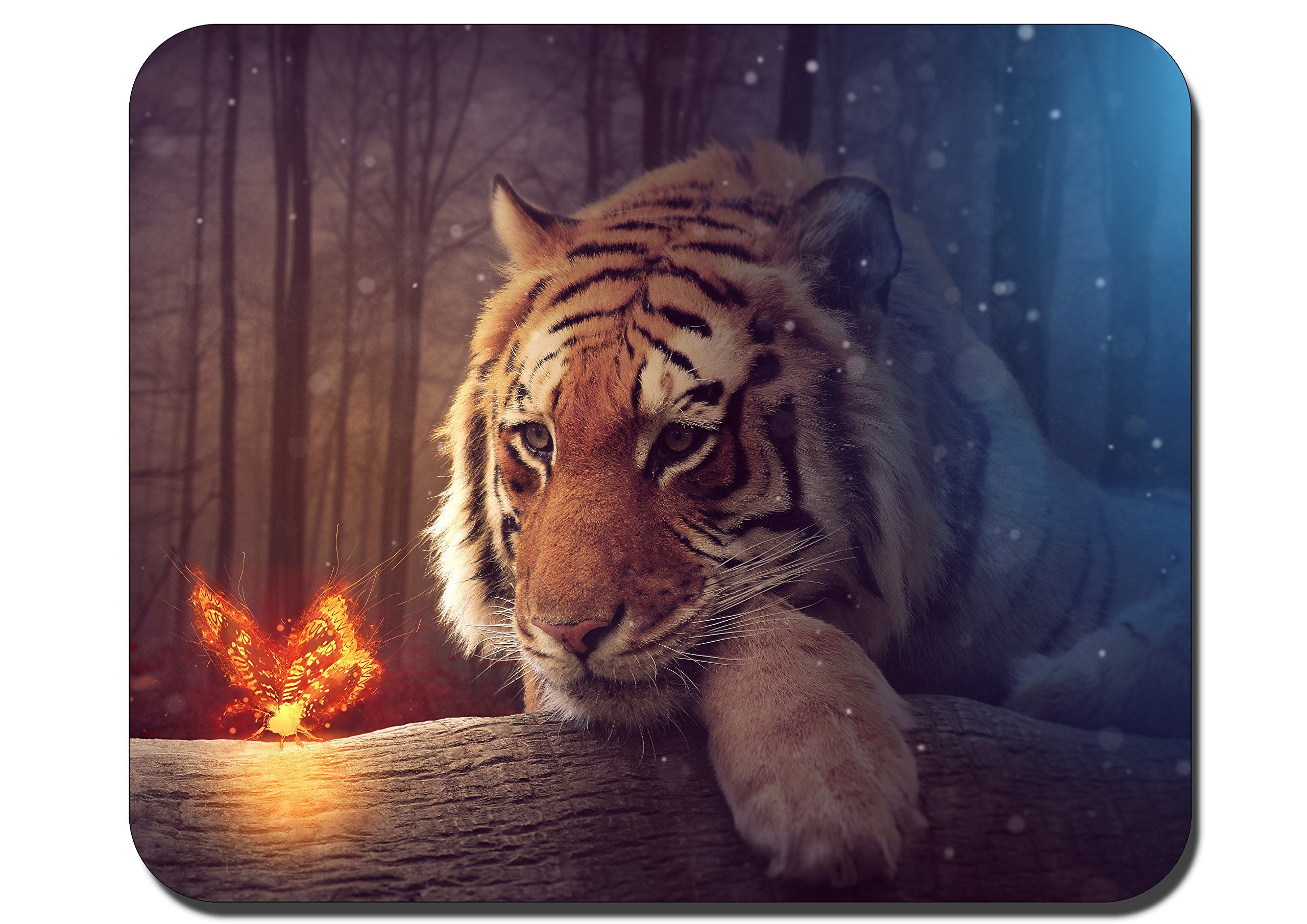 Rubin Personalized Rectangle Gaming Mouse Pads Size:9.4' X7.9' (#008) Look At The Butterfly'S Tiger