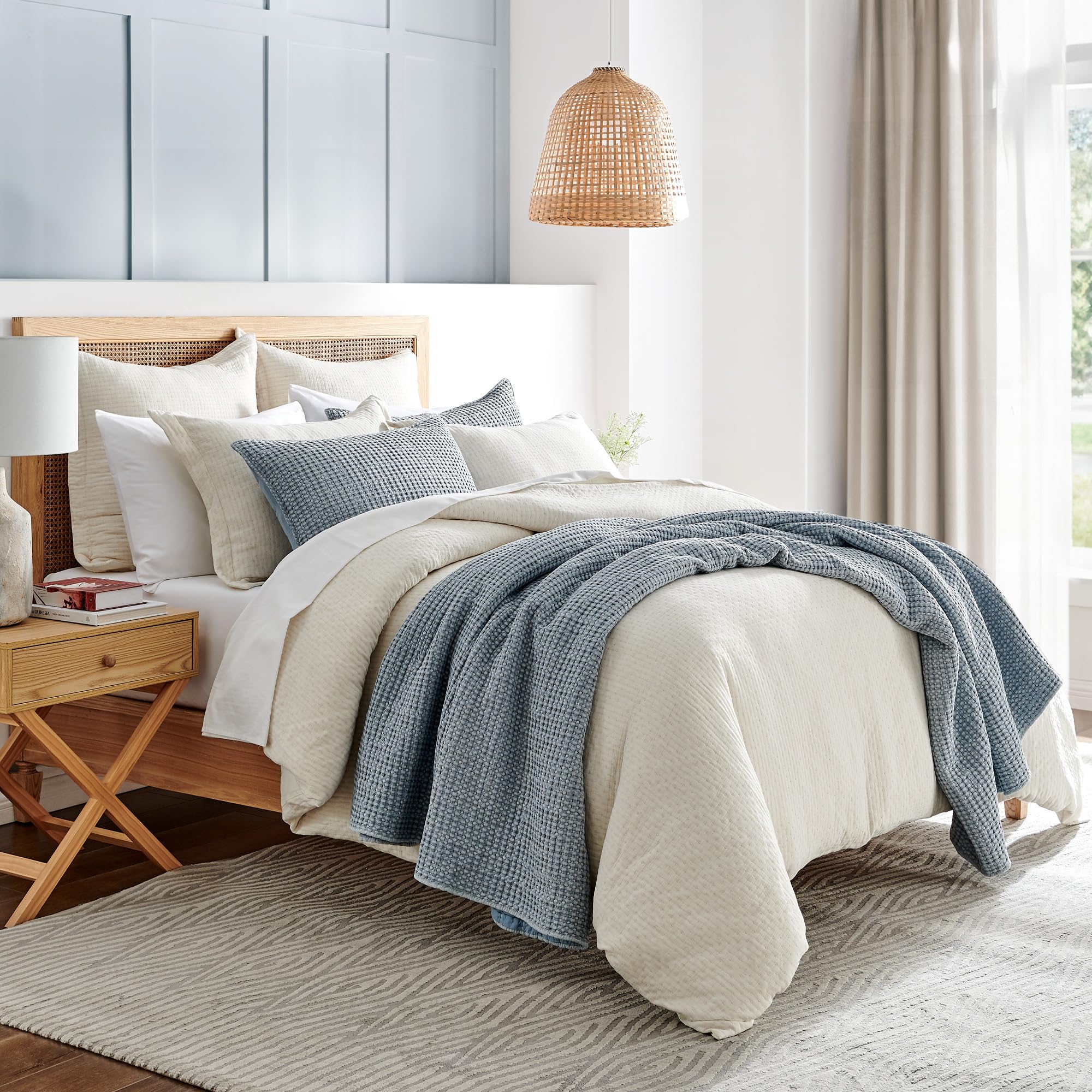 Levtex Home - Mills Waffle - Twin/Twin Xl Quilt Set - Chambray Cotton Waffle - Quilt Size (68 X 86In.), Sham Size (26 X 20In.)