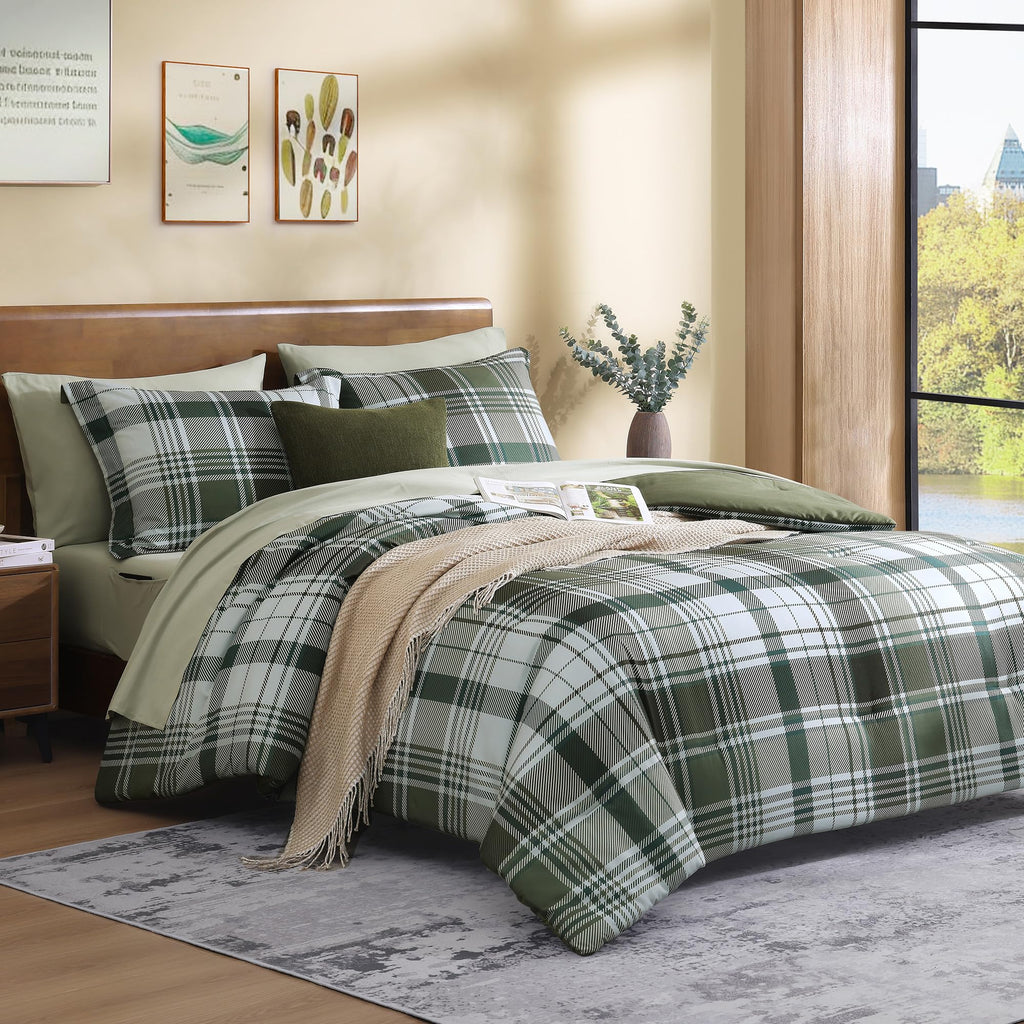 Maireve Olive Green Twin Xl Comforter Set, Twin Xl Bedding Sets For Boys Girls 5 Pieces For Dorm Farmhouse All Season Lightweigh