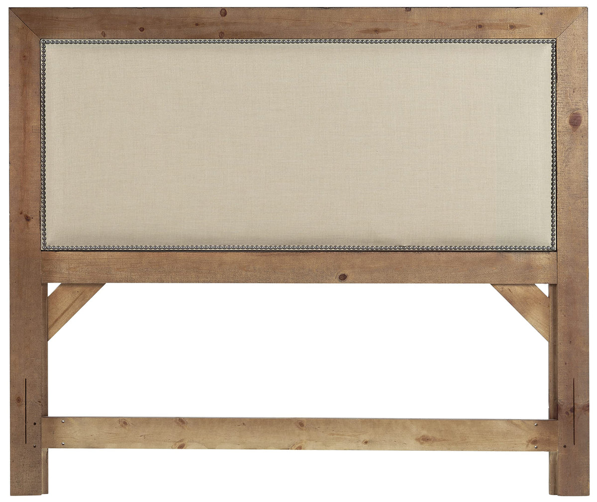 Progressive Furniture Willow Upholstered Queen Headboard, 64&quot; X 4&quot; X 55&quot;, Distressed Pine