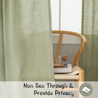 Donren Sage Green Linen Back Tab Curtains 132 Inches Extra Long Ceiling To Floor For Villa Farmhouse,2 Panels Hooks Belt Pinch Pleated Easy Sliding Curtains Light Filtering Semi Privacy Sheer Drapres