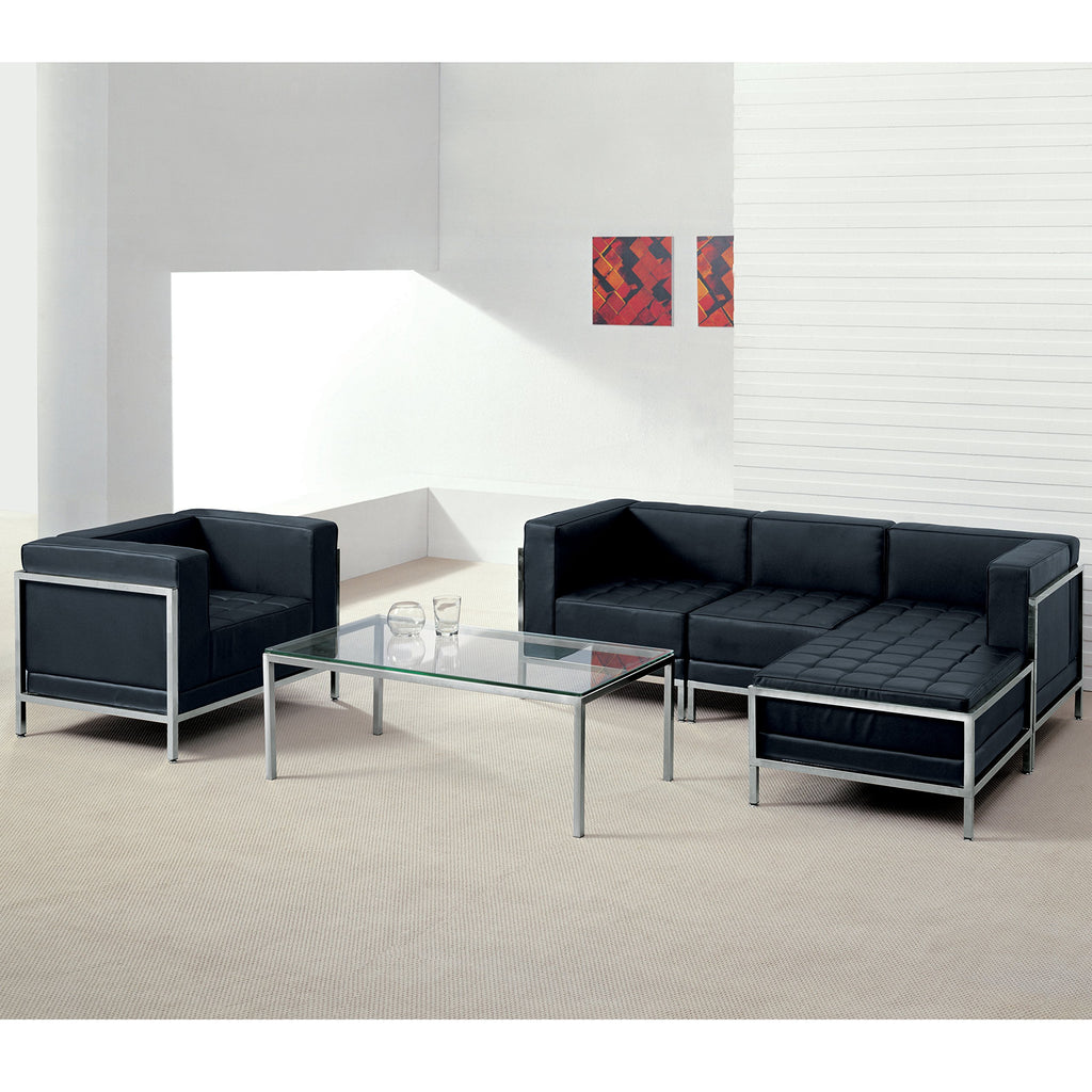 Flash Furniture HERCULES Imagination Series Contemporary Black LeatherSoft Middle Chair