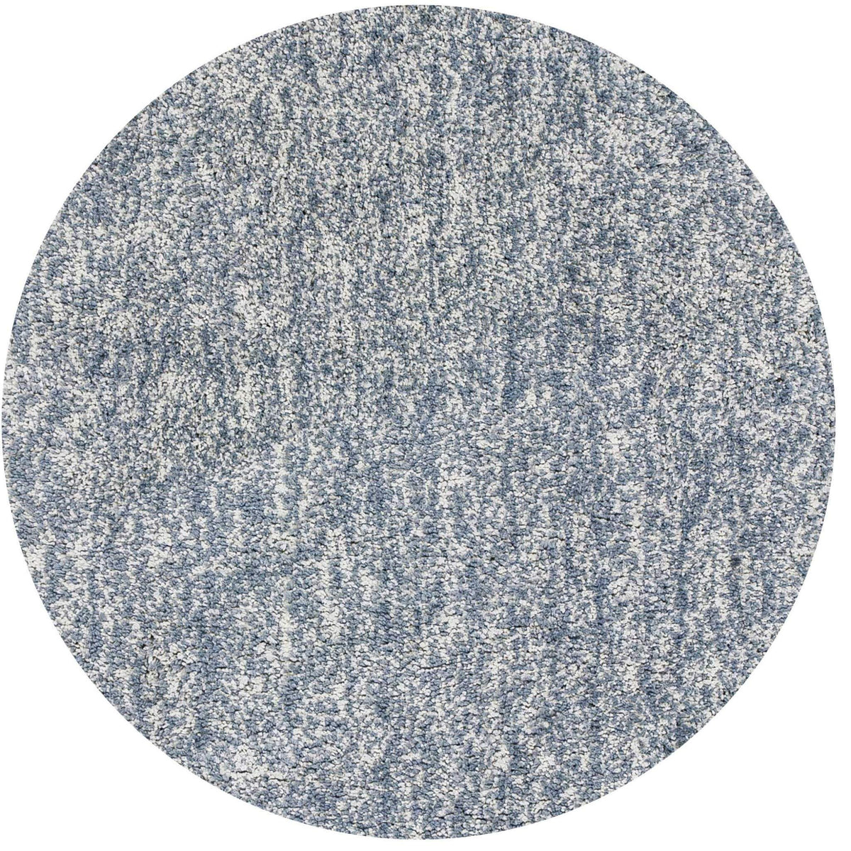 HomeRoots Decor 8' Round Polyester Slate Heather Area Rug