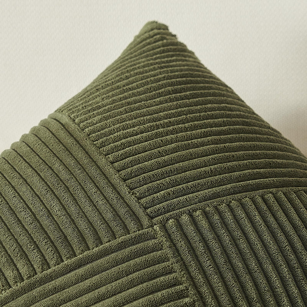 Topfinel 26X26 Inches Euro Pillow Shams Set Of 2 Olive Green Corduroy Decorative Throw Pillow Covers For Bedroom Living Room, Wi