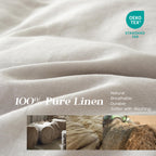 Simple&Opulence 100% Linen Duvet Cover Set, Pure Natural French Flax Light Grey Duvet Cover Twin Size, Breathable Soft Comfy Lin