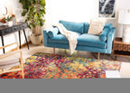 Safavieh Madison Collection X-Large Area Rug - 12' X 15', Fuchsia & Gold, Boho Abstract Distressed Design, Non-Shedding & Easy C