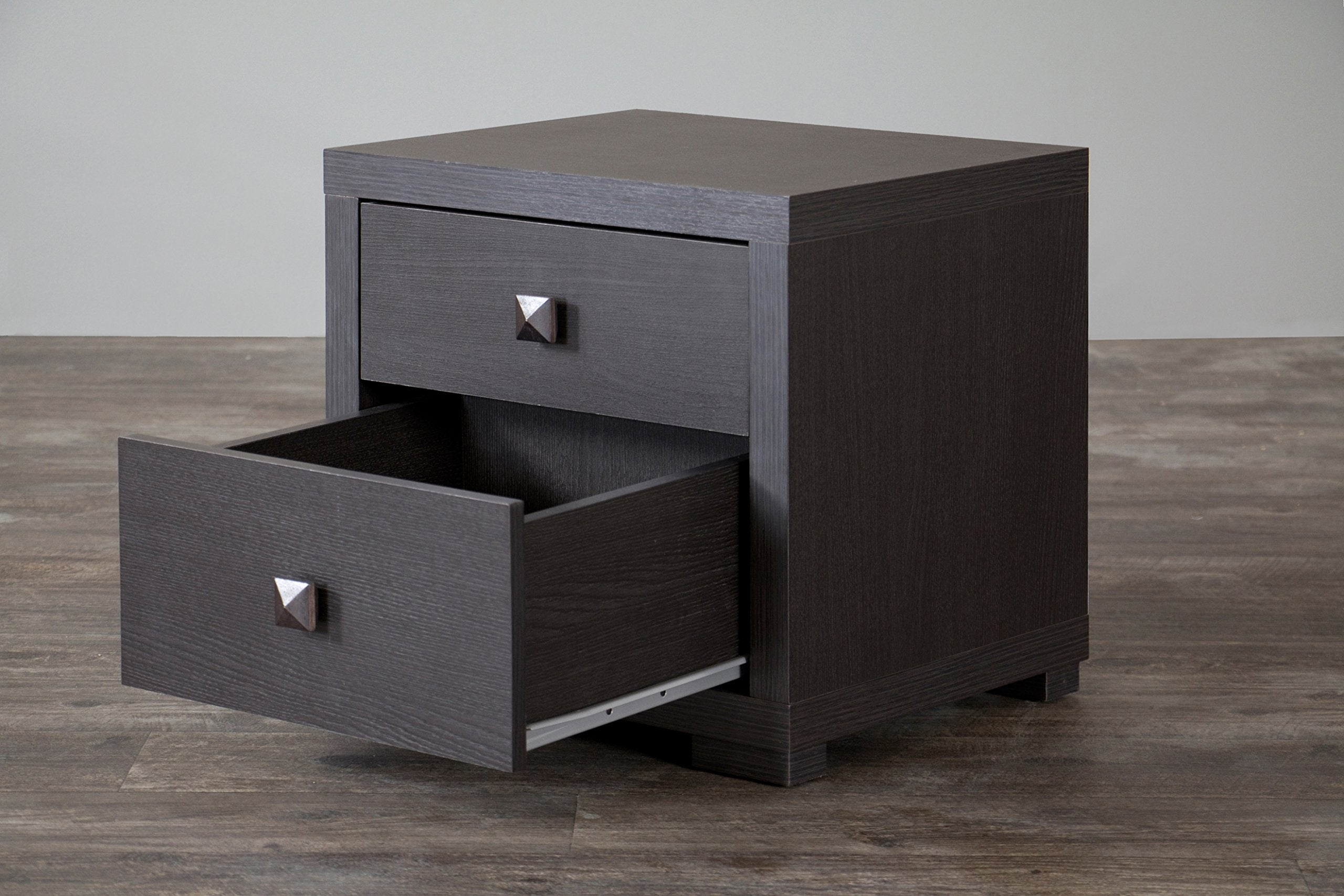 Baxton Studio Wholesale Interiors Marco Contemporary 2-Drawer Nightstand, Brown