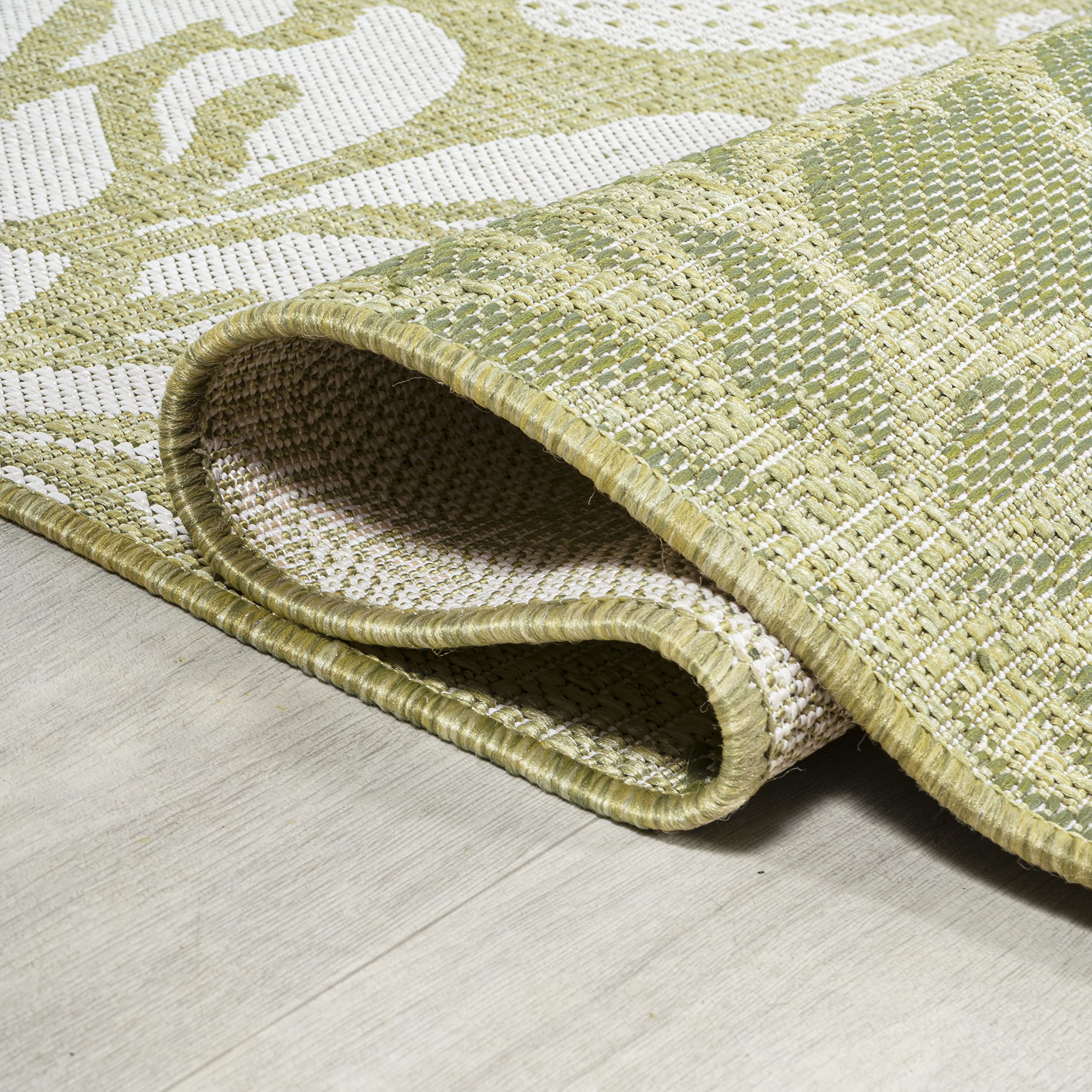 Jonathan Y Smb110H-5Sq Zinnia Modern Floral Textured Weave Indoor Outdoor Area-Rug, Country Coastal Transitional Easy-Cleaning,B