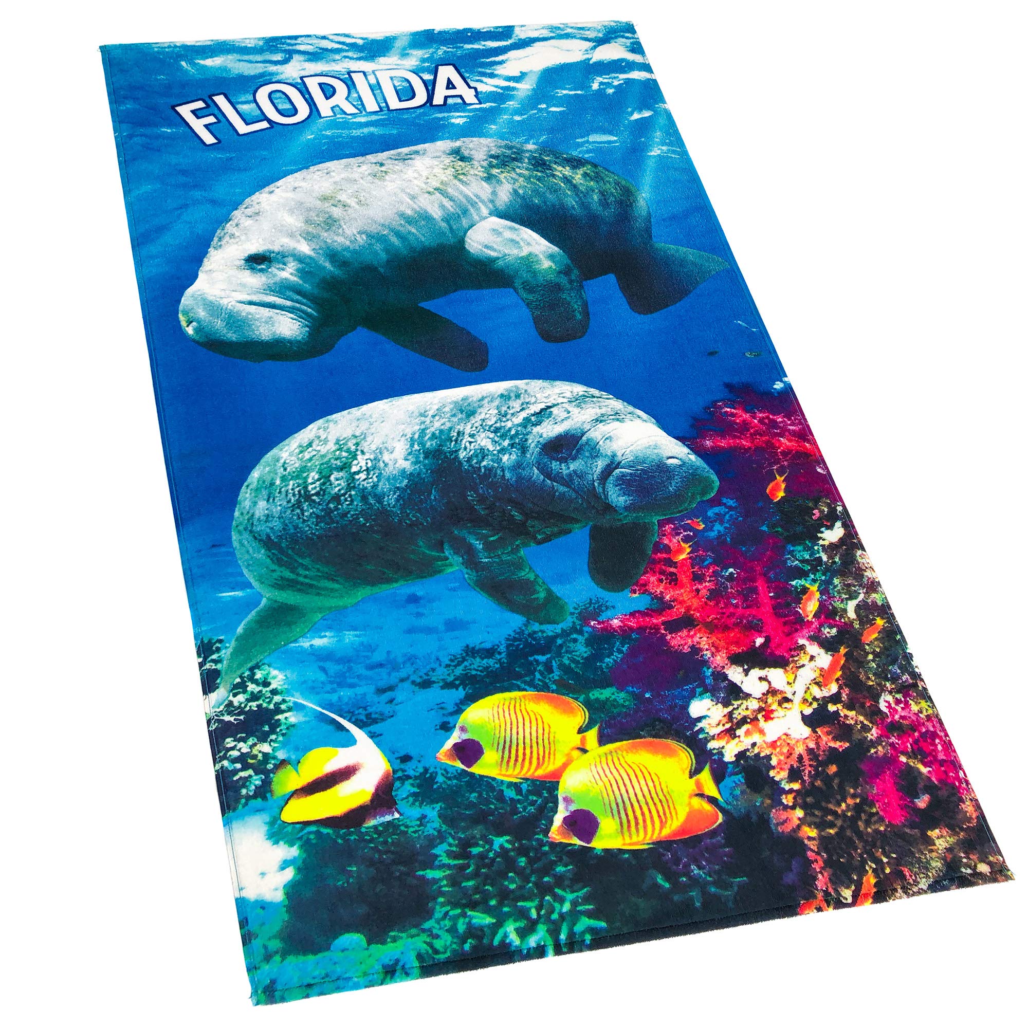 Softerry Florida Manatees Beach Towel 30 x 60 inches Printed velour 100% Cotton