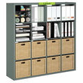 Furinno Cubicle Book Shelf, 16-Cube Bookshelf, Extra Thick Frame Reversible Bookcase with Open Back, 14.6 x 58 x 58, for Living 
