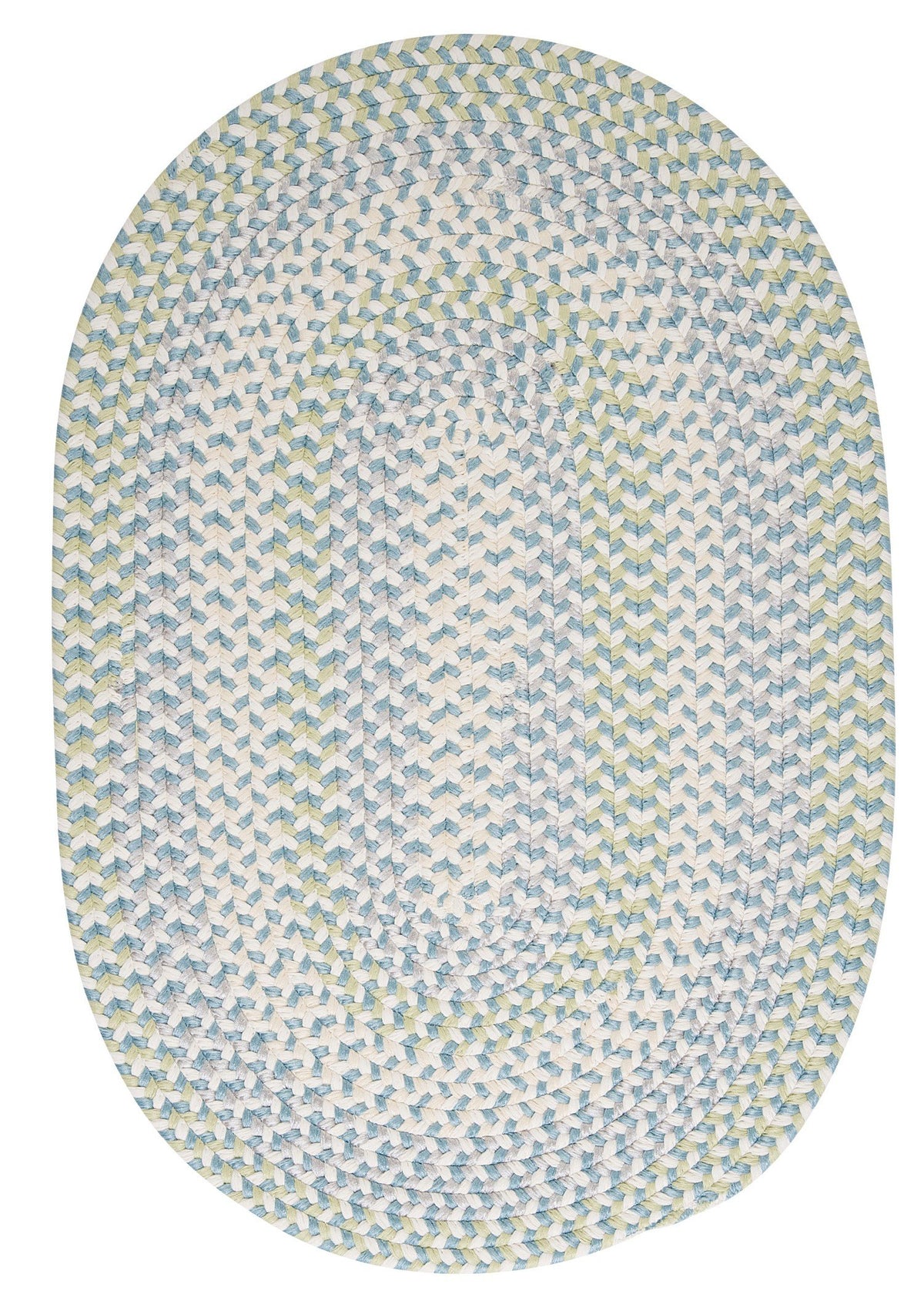 Carousel Polypropylene Braided Round Rug, 6-Feet, Sky High