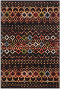 SAFAVIEH Amsterdam Collection Area Rug - 51 x 76, Black & Multi, Moroccan Boho Design, Non-Shedding & Easy Care, Ideal for Hig