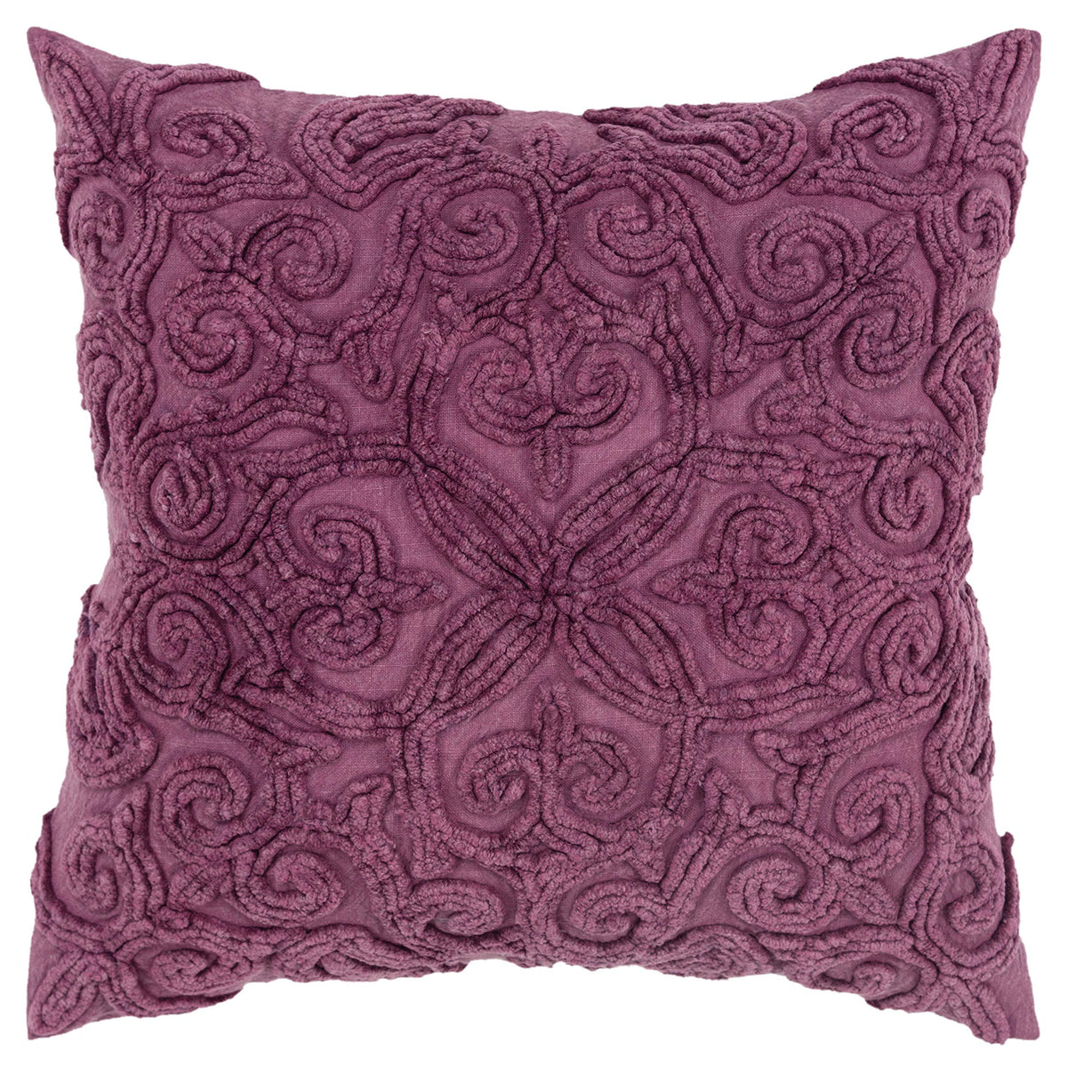 Rizzy Home 20&quot; x 20&quot; Poly Filled Pillow with Cotton Cover in Purple