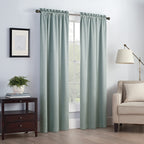 Eclipse Canova Thermal Insulated Single Panel Rod Pocket Darkening Curtains for Living Room, 42 in x 84 in, RIVER BLUE