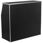 Flash Furniture 4' Folding Portable Event Bar With Top And Middle Shelves, Mobile Laminate Foldable Bar For Parties And Events, Black Marble