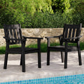 Yefu Patio Chairs Set Of 2: All Weather Outdoor Dining Chairs With Wide Curved Seat And Backrest - Outdoor Furniture Chair For O