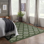 Nourison Easy Care Modern Indoor/Outdoor Green 8' X 10' Area Rug, Easy Cleaning, Non Shedding, Bed Room, Living Room, Dining Room, Backyard, Deck, Patio (8X10)