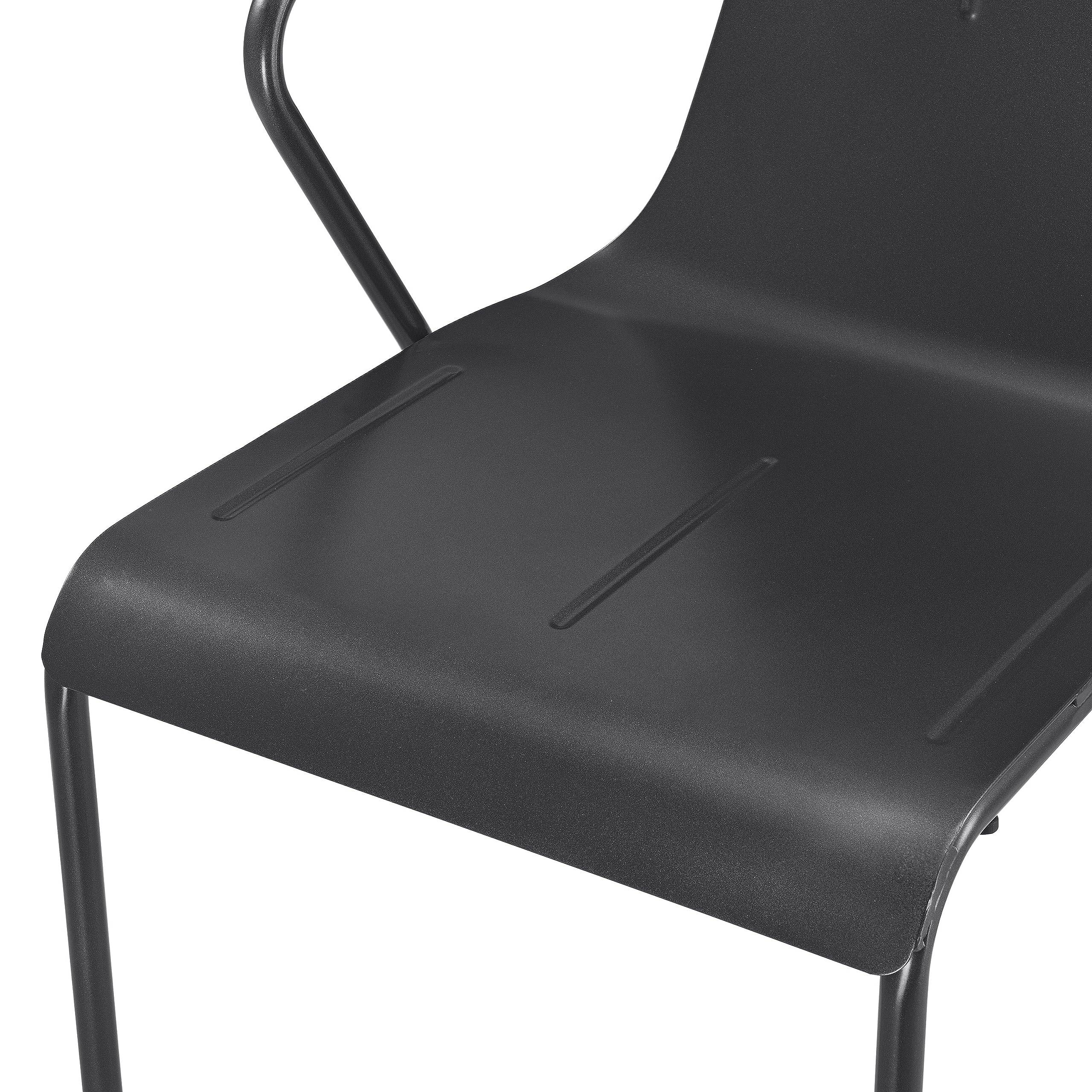 Npd Furniture And More Callum Metal, Set Of 4 Dining Chairs, Gunmetal Grey