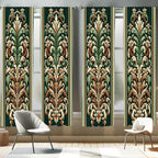 Ambesonne Leafy Art Window Curtains Pack of 2, Modern Illustration of Baroque Leaves with Pastel Tones Victorian, Lightweight Se