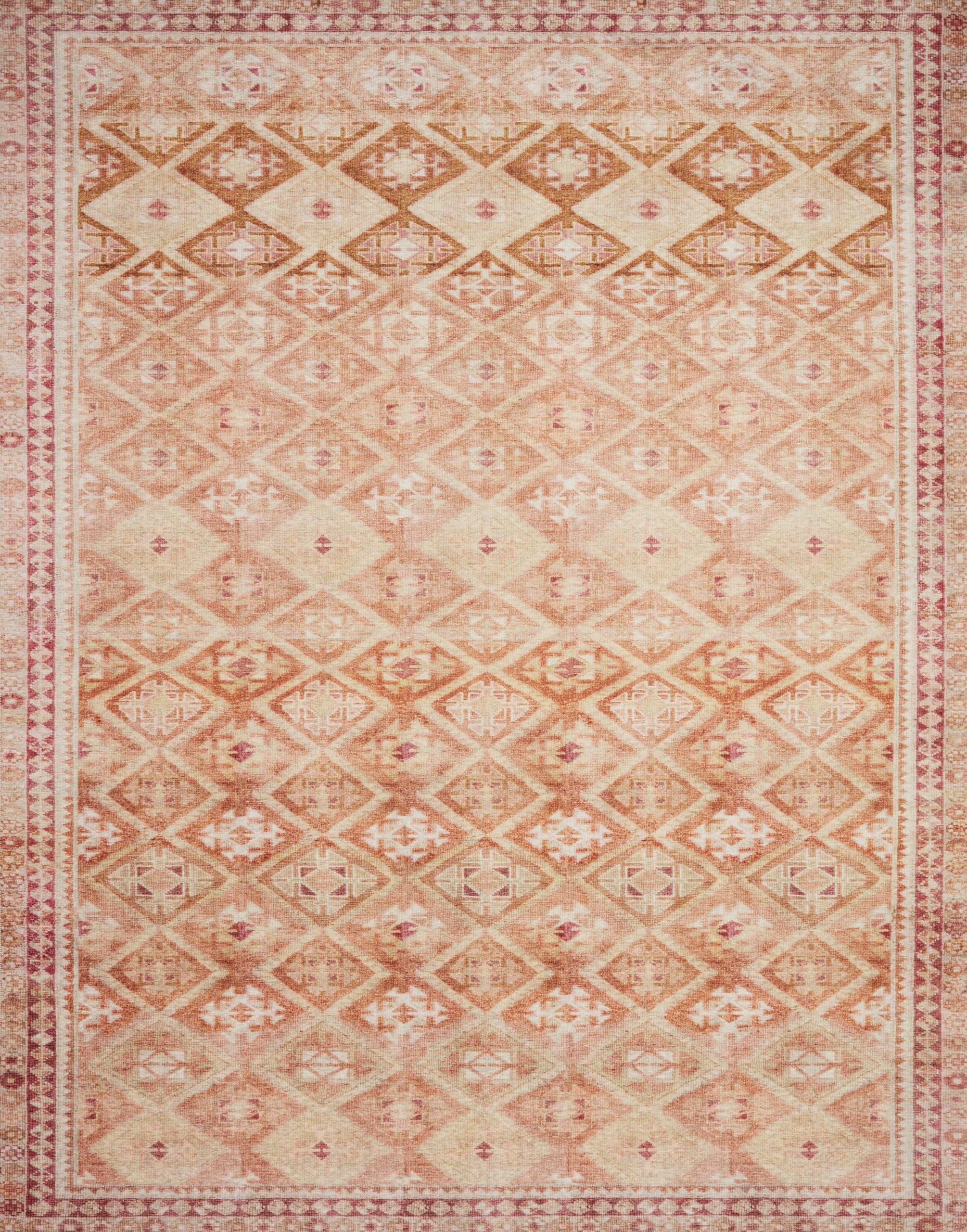 Loloi LAYLA Collection, LAY-16, Natural / Spice, 5-0 x 7-6, .13 Thick, Area Rug, Soft, Durable, Vintage Inspired, Distressed, 