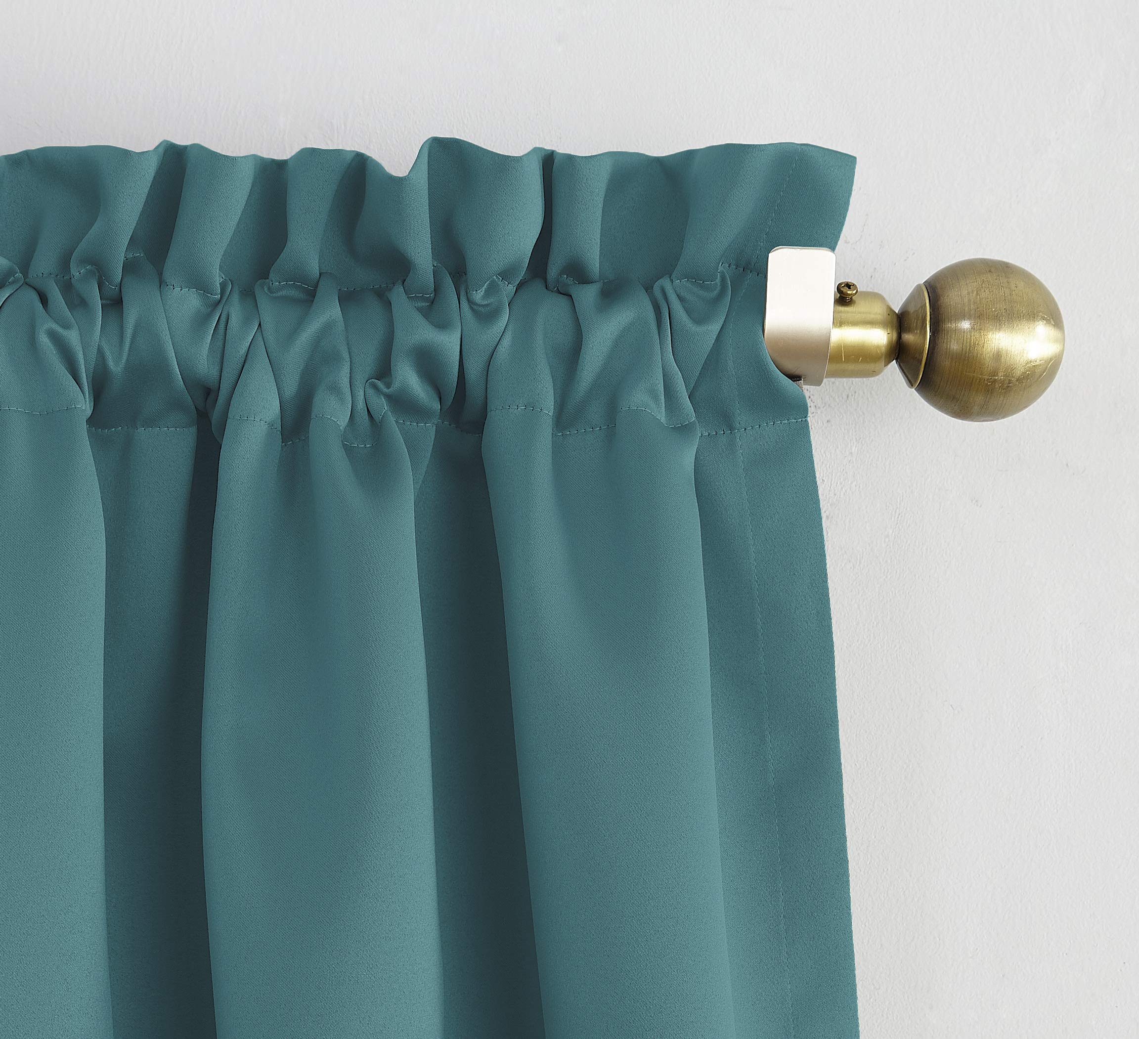 Sun Zero Easton Energy Saving Blackout Rod Pocket Curtain Panel, 40' X 95', Marine