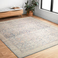 Loloi II Hathaway Collection HTH-02 Denim / Multi 7-6 x 9-6, .25 Thick, Area Rug, Soft, Durable, Printed, Modern, Low Pile, No