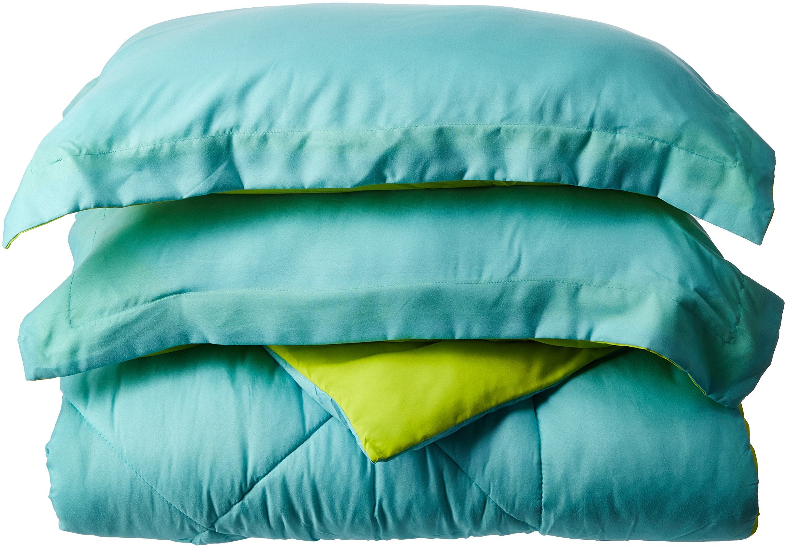 Elegant Comfort All Season Goose Down Alternative Reversible 3-Piece Comforter Set- Available In And Colors, Full/Queen, Aqua/Li