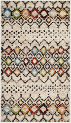 Safavieh Amsterdam Collection Accent Rug - 3' X 5', Ivory & Multi, Moroccan Boho Design, Non-Shedding & Easy Care, Ideal For Hig